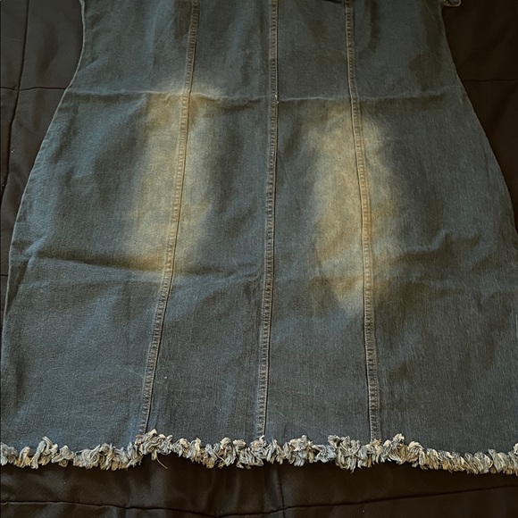 One-Shoulder Denim Dress in Faded Blue - Picture 2 of 8
